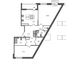 3 ккв (Евро) № 218 Корп.: 3 Уч. 7 , Секция 1.2  в ЖК Прайм Приморский