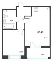 2 ккв (Евро) № 116 Корп.: 1 Уч. 7 , Секция 1.2  в ЖК Прайм Приморский