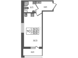 Студия № 9 Корп.: 3 Уч. 7 , Секция 1.1  в ЖК Прайм Приморский