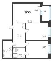 3 ккв (Евро) № 997 Корп.: 3 Уч. 7 , Секция 3.2  в ЖК Прайм Приморский