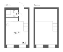 Студия № 56 Корп.: 1 , Секция 2  в ЖК Проект 6/3