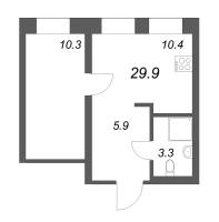 1 ккв № 53 Корп.: 1 , Секция 2  в ЖК Проект 6/3