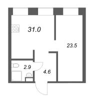 Студия № 33 Корп.: 1 , Секция 2  в ЖК Проект 6/3