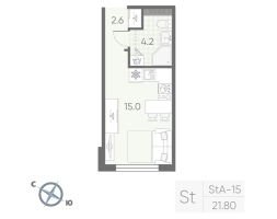 Студия № 165 Корп.: 4 , Секция 5  в ЖК Пулково Lake