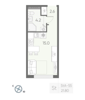 Студия № 486 Корп.: 2 , Секция 11  в ЖК Пулково Lake