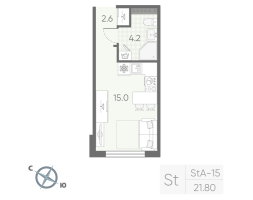 Студия № 181 Корп.: 4 , Секция 5  в ЖК Пулково Lake