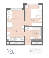 2 ккв (Евро) № 68 Корп.: 2 , Секция 2  в ЖК Пулково Lake