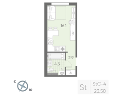 Студия № 145 Корп.: 4 , Секция 5  в ЖК Пулково Lake