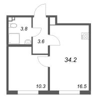2 ккв (Евро) № 28 Корп.: 4 , Секция 2  в ЖК Пулково Лейк