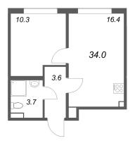 2 ккв (Евро) № 143 Корп.: 4 , Секция 5  в ЖК Пулково Лейк