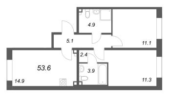 2 ккв № 155 Корп.: 3 , Секция 6  в ЖК Пулково Лейк