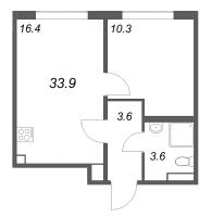 2 ккв (Евро) № 160 Корп.: 4 , Секция 5  в ЖК Пулково Лейк