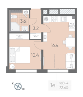 2 ккв (Евро) № 89 Корп.: 2 , Секция 2  в ЖК Пулково Лейк
