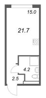 Студия № 231 Корп.: 2 , Секция 5  в ЖК Пулково Лейк