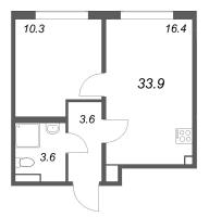 2 ккв (Евро) № 159 Корп.: 4 , Секция 5  в ЖК Пулково Лейк