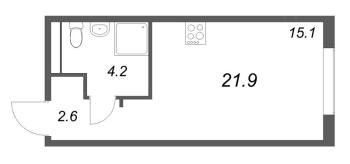 Студия № 113 Корп.: 4 , Секция 4  в ЖК Пулково Лейк