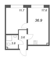 2 ккв (Евро) № 87 Корп.: 1 , Секция 3  в ЖК Пулково Лейк