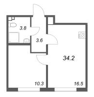 2 ккв (Евро) № 26 Корп.: 4 , Секция 2  в ЖК Пулково Лейк