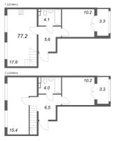 4 ккв (Евро) № 303 Корп.: 2 , Секция 7  в ЖК Пулково Лейк