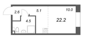 Студия № 179 Корп.: 3 , Секция 7  в ЖК Пулково Лейк