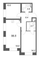 3 ккв (Евро) № 292 Корп.: 1 , Секция 8  в ЖК Пулково Лейк