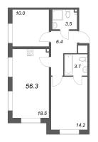 3 ккв (Евро) № 365 Корп.: 3 , Секция 12  в ЖК Пулково Лейк