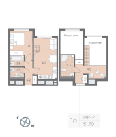 3 ккв (Евро) № 134 Корп.: 2 , Секция 3  в ЖК Пулково Лейк