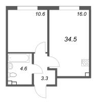 2 ккв (Евро) № 158 Корп.: 4 , Секция 5  в ЖК Пулково Лейк