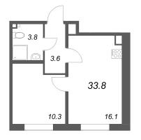 2 ккв (Евро) № 56 Корп.: 3 , Секция 3  в ЖК Пулково Лейк