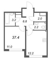 1 ккв № 361 Корп.: 2 , Секция 8  в ЖК Пулково Лейк