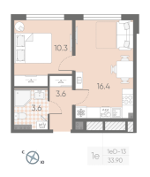 2 ккв (Евро) № 395 Корп.: 2 , Секция 9  в ЖК Пулково Лейк