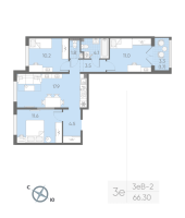 4 ккв (Евро) № 545 Корп.: 2 , Секция 12  в ЖК Пулково Лейк