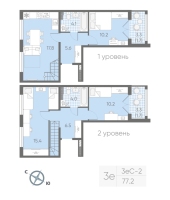 4 ккв (Евро) № 303 Корп.: 2 , Секция 7  в ЖК Пулково Лейк
