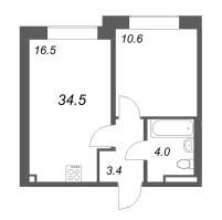 2 ккв (Евро) № 234 Корп.: 1 , Секция 7  в ЖК Пулково Лейк
