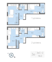4 ккв (Евро) № 170 Корп.: 1 , Секция 5  в ЖК Пулково Лейк