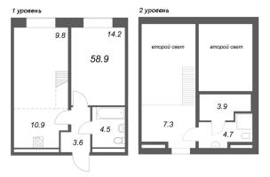 3 ккв (Евро) № 24 Корп.: 1 , Секция 1  в ЖК Пулково Лейк