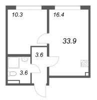 2 ккв (Евро) № 395 Корп.: 2 , Секция 9  в ЖК Пулково Лейк