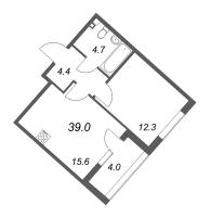 2 ккв (Евро) № 149 Корп.: Б , Секция 7  в ЖК Пулковский дом