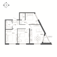 4 ккв (Евро) № 121 Корп.: Б , Секция 6  в ЖК Пулковский дом