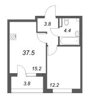 2 ккв (Евро) № 87 Корп.: А , Секция 4  в ЖК Пулковский дом