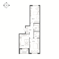 2 ккв № 161 Корп.: Б , Секция 7  в ЖК Пулковский дом
