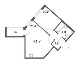 2 ккв (Евро) № 186 Корп.: Б , Секция 8  в ЖК Пулковский дом