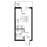 Студия № 98 Корп.: 1 , Секция 3  в ЖК Пулковское, 34