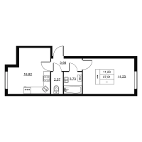 2 ккв (Евро) № 276 Корп.: 1 , Секция 6  в ЖК Пулковское, 34