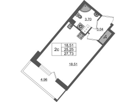 Студия № 855 Корп.: 2 , Секция 2.4  в ЖК Пульс Премьер