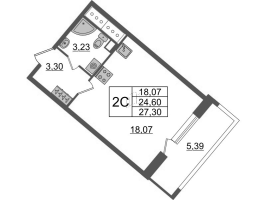 Студия № 44 Корп.: 4.1 , Секция 1.1  в ЖК Пульс Премьер