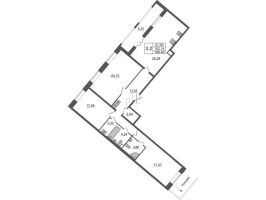 4 ккв (Евро) № 574 Корп.: 4.2 , Секция 2.2  в ЖК Пульс Премьер