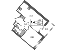 2 ккв (Евро) № 125 Корп.: 2 , Секция 1.1  в ЖК Пульс Премьер