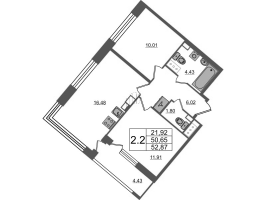 3 ккв (Евро) № 449 Корп.: 2 , Секция 1.5  в ЖК Пульс Премьер