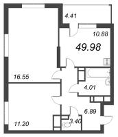 2 ккв № 1109 Корп.: 4.2 , Секция 2.5  в ЖК Пульс Премьер